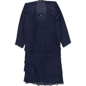 S.L. Fashions Womens 2-Piece Cocktail Dress, Blue, NWT